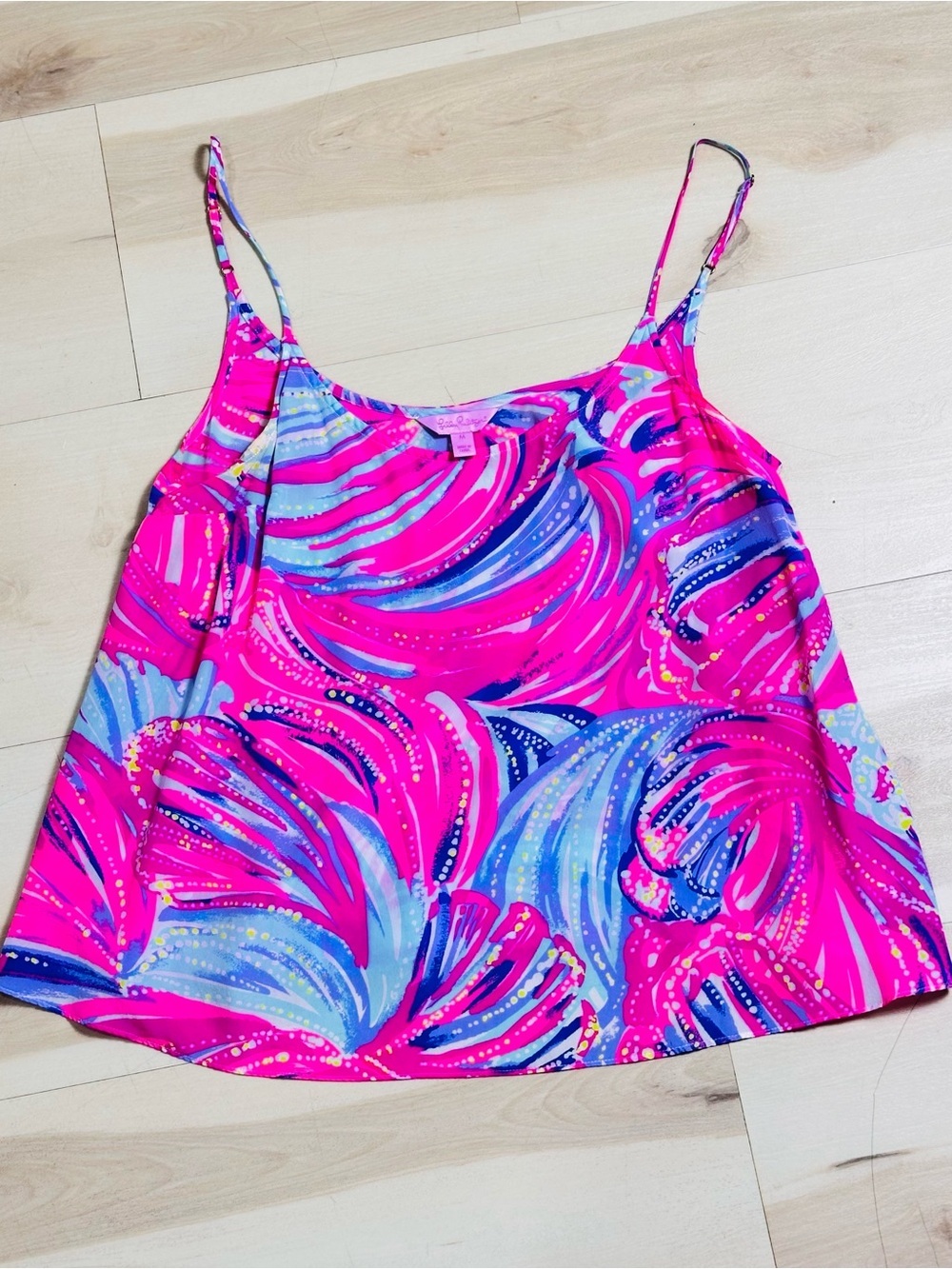 Lilly Pulitzer Graycee Top Oh My Guava Sz M Adjustable spaghetti straps